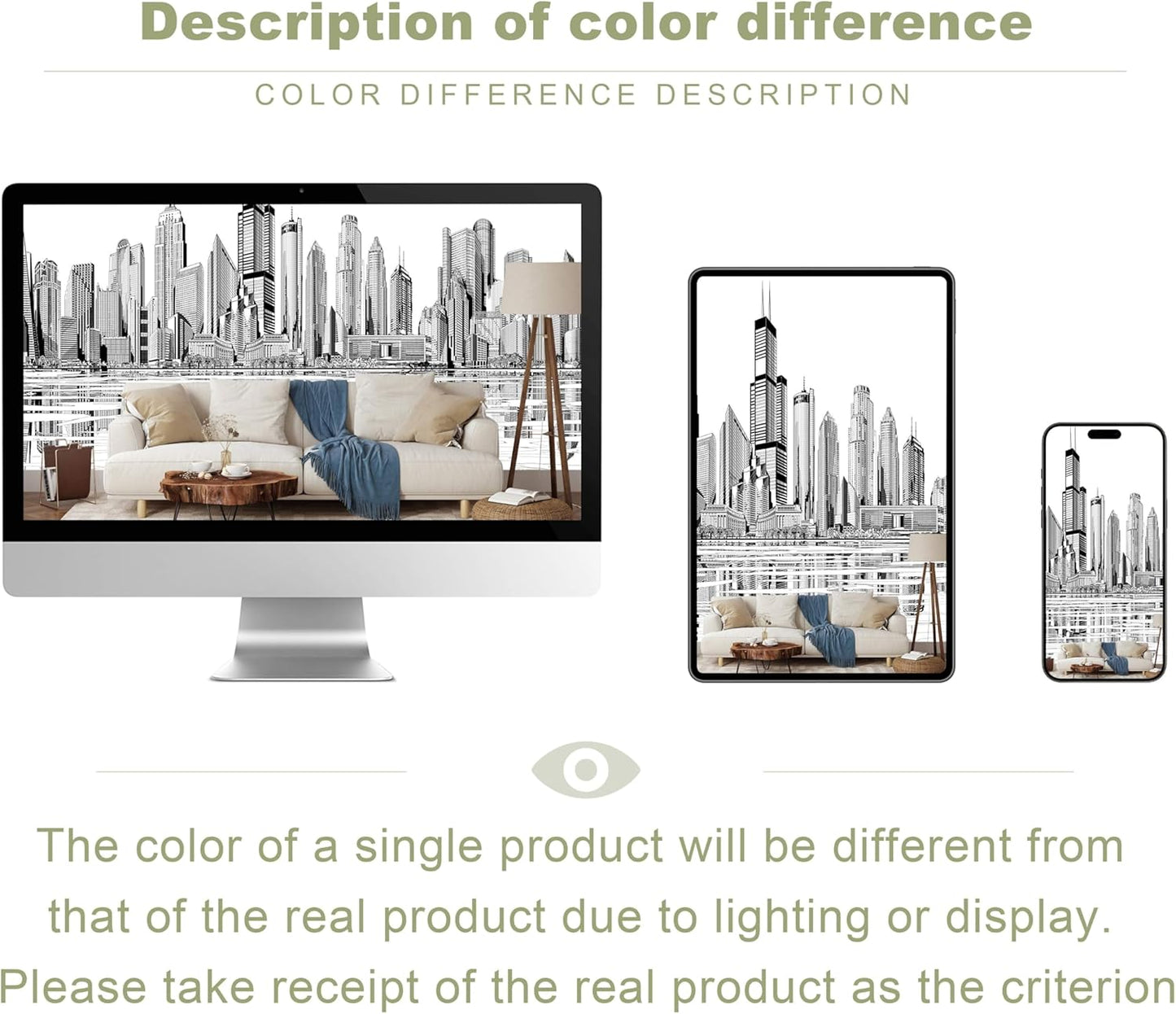 Black and White New York City Wall Mural Wallpaper for Bedroom Living Room(Not Peel and Stick)