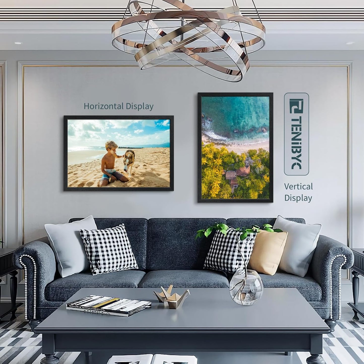 20x30 Poster Frame Set - 3 Pack, Textured Black Solid Wood Picture Frame, Wall Gallery Frame - Wall Hanging