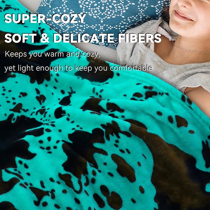 Teal Throw Blanket for Bed King Size, Extra Large Soft Warm Turquoise King Fleece Throw Blanket for Bedroom Livingroom,Cozy Gifts for Women Men 90x108inches
