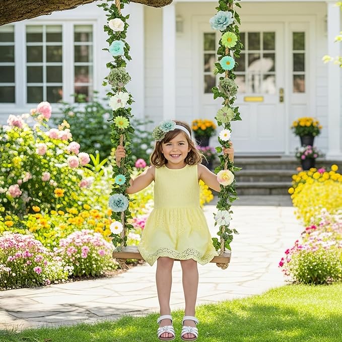 ATTGREAT 310 Pcs Fake Flower Heads Mini Artificial Flower Bulk Silk Flowers for Decoration Small Faux Flower Heads Fabric Daisy Buds Floral for Crafts DIY Wedding Party Baby Shower Home Decor, Green