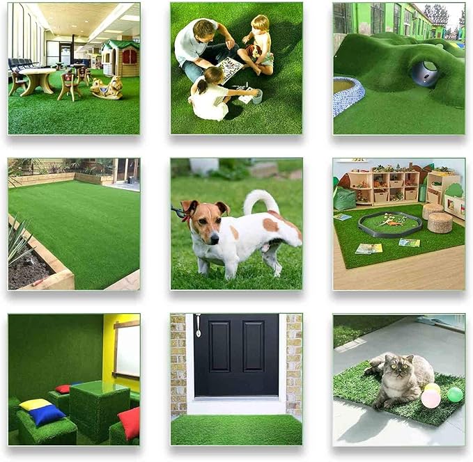 Petgrow Artificial Realistic & Thick Fake Mat for Outdoor Garden Landscape Pet Pad Dog Synthetic Grass Rug Turf (8FTX20FT(160 Square FT)