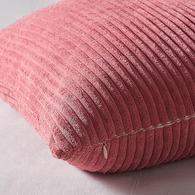 Topfinel Decorative Throw Pillow Covers Cushion Cases, Set of 4 Soft Velvet Modern Double-Sided Designs, Mix and Match for Home Decor, Pillow Inserts Not Included (24x24 inch, Pink)