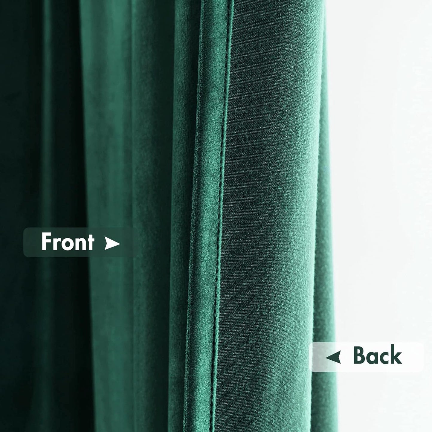 MIULEE Dark Green Velvet Curtains Thermal Insulated Blackout Curtain Christmas Emerald Green Drapes for Bedroom Living Room Darkening 96 Inches Long Curtains Panels Rod Pocket Set of 2