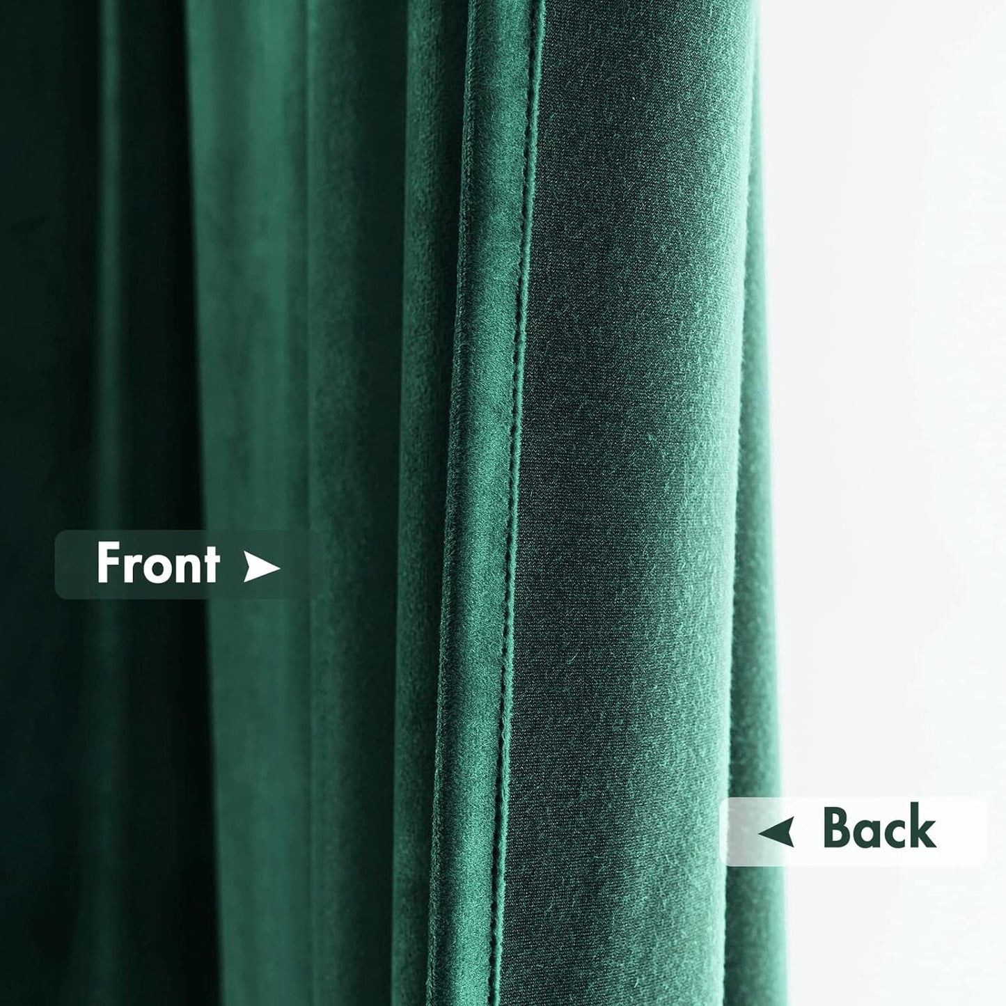MIULEE Dark Green Velvet Curtains Thermal Insulated Blackout Curtain Christmas Emerald Green Drapes for Bedroom Living Room Darkening 72 Inches Long Curtains Panels Rod Pocket Set of 2