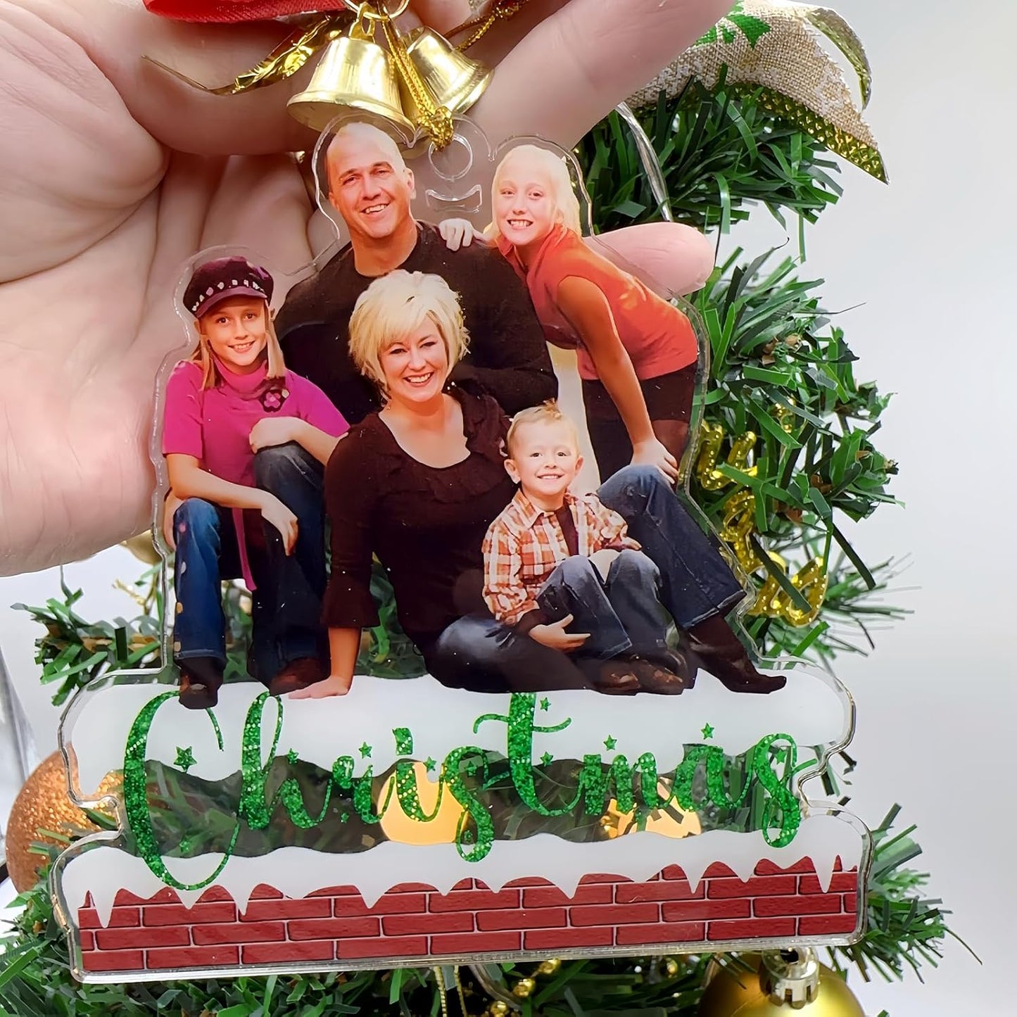 Personalized Christmas Ornament 2025, Photo Acrylic Customized Family Baby's Frist Christmas Ornament with Picture for Xmas Tree Decor Custom Gifts -Style4