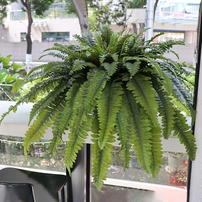 50" Fake Ferns Artificial Plants Large, 98 Fronds Artificial Ferns for Outdoors and Indoors, Suitable for Planter Garden Porch Office Decor