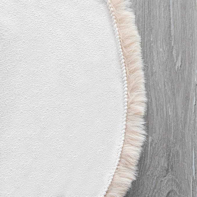 ORINOVA Shag Polyester Bunny Washable Fluffy Rug Runners for Hallways Camel Plush Area Rugs for Living Room Bedroom Sheepskin Rug 2x6 Shaped Nursery Rugs