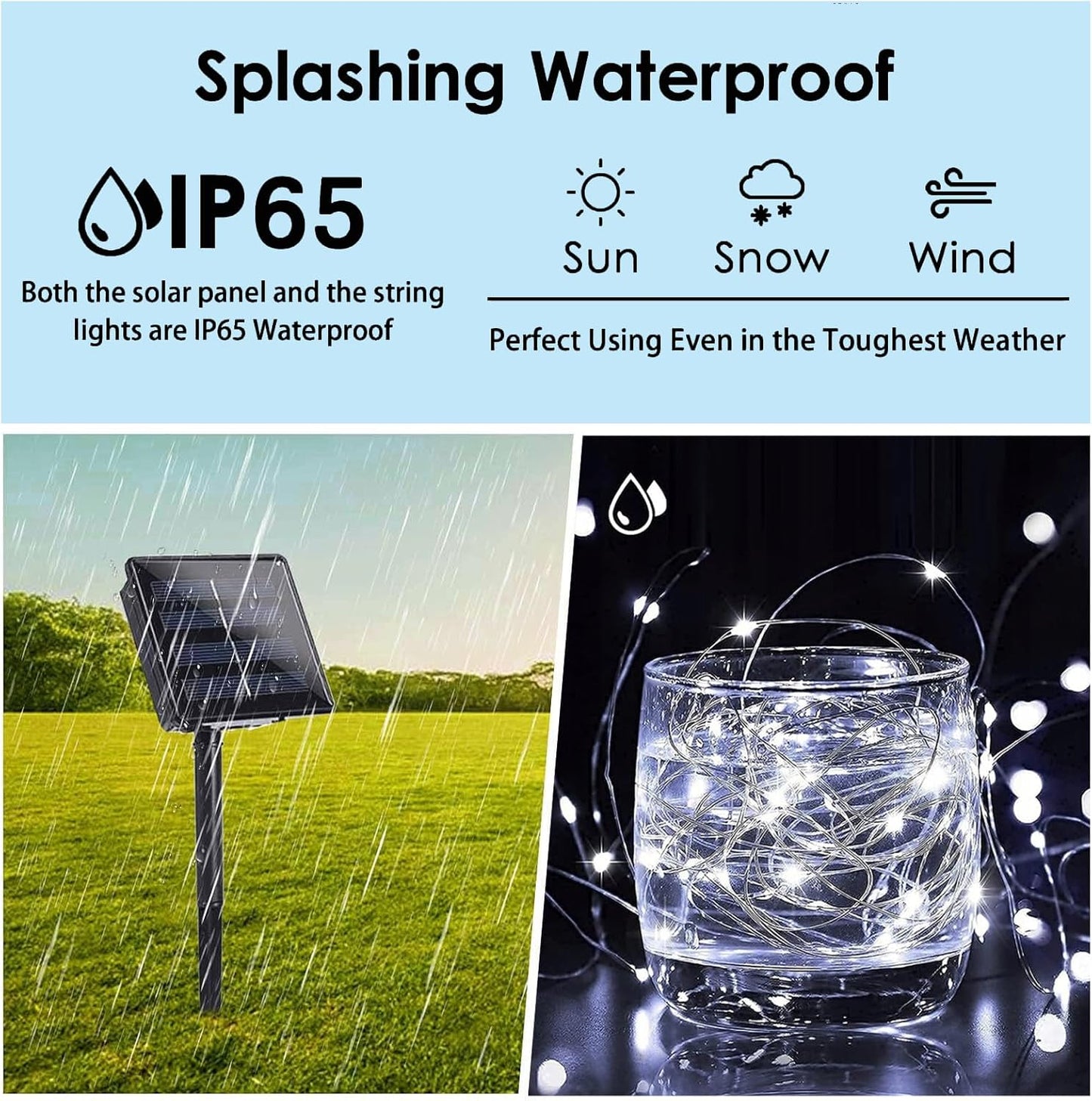 Solar String Lights Outdoor, 4 Pack Each 100 LED Solar Christmas Twinkle Lights Outside, Waterproof Copper Wire with 8 Modes Solar Fairy Lights for Garden Yard Tree Wedding Christmas Decor(Cool White)