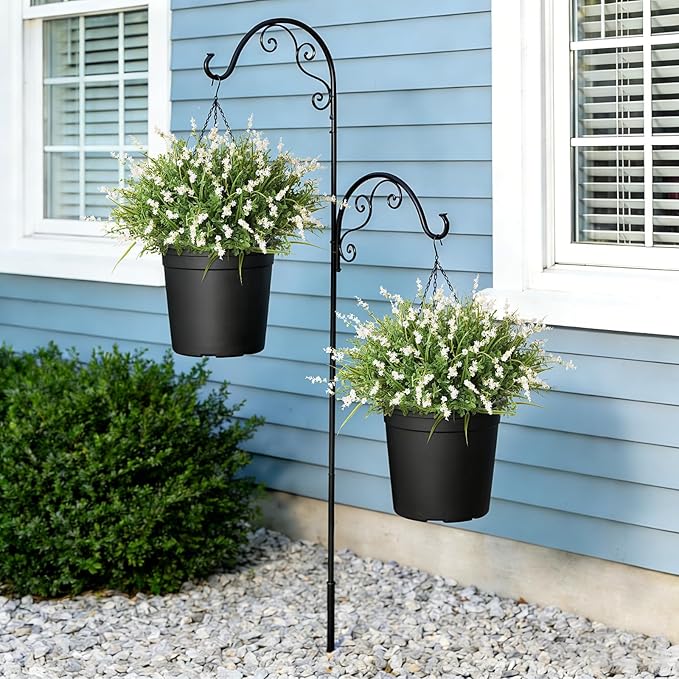 Hrobek Outdoor Faux Plants UV Resistant - 12 Bouquets Realistic Artificial Monkey Grass Greenery for Patio Garden Front Porch Decor Weatherproof Fake Plants for Outside