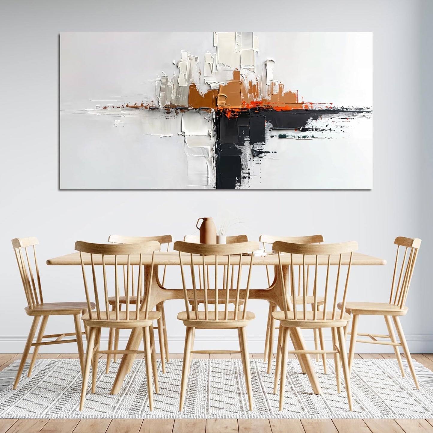 Abstract Large Wall Art Decor Modern Wall Art Pictures for Living Room Abstract Canvas Art Wall Decor Minimalist Black and White Wall Art Prints Artwork for Walls Bedroom Office Home Decor 24" X 48"