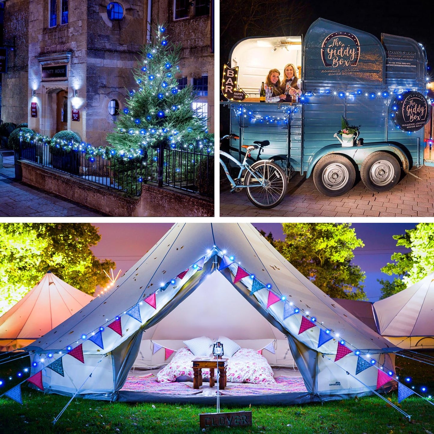 JMEXSUSS 2 Pack Blue and White Solar Christmas Lights, Total 400 LED 151FT Solar String Lights Outdoor Waterproof, 8 Modes Solar Light for Outside Tree Patio Christmas Decorations