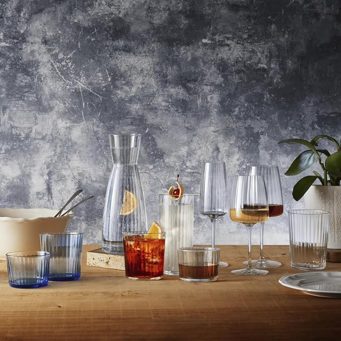 Bormioli Rocco Exclusiva Carafe, 33.75 Oz. Decorative Glass Jug - Elegant Faceted Design for Wine, Water & Spirits Serving - 1L Star Glass, Lead-Free, Italian Crafted, Breakage Resistant & Recyclable