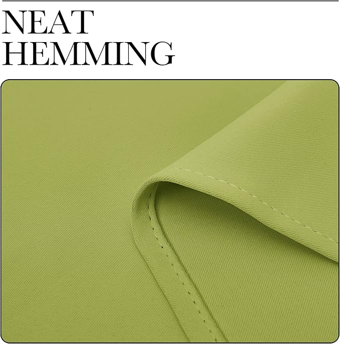 NICETOWN Fresh Green Blackout Curtains for Living Room, Set of 2, 42 x 72 Inch, Triple Weave Home Decoration Thermal Insulated Solid Rod Pocket Blackout Drapes for Bedroom