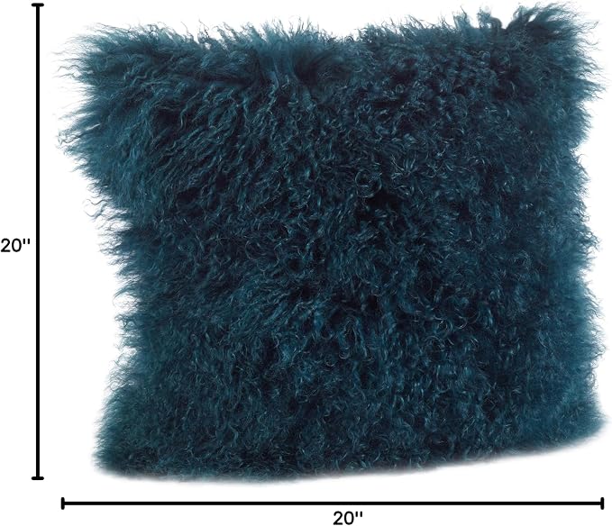 SARO LIFESTYLE Mongolian Lamb Fur Poly Filled Throw Pillow