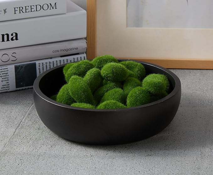 Aotea Crafts - 7.9" Large Concrete Key Bowl for Entryway Table Decor - Modern Industrial & Minimalist Decorative Key Holder Bowl for Keys- Charcoal Black- Smooth Texture - Sealed & Durable