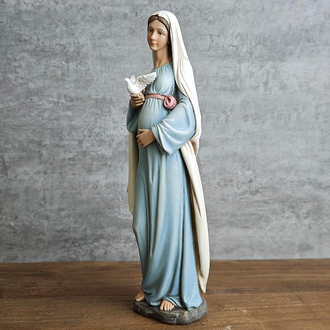 BC Catholic Pregnant Mary Mother Statue, 8.4" H Expectant Mary Figure, Hand Painted Religious Gifts for Pregnant Women,Devoted Home Decor, Classical Renaissance Sculpture by Buildclassic
