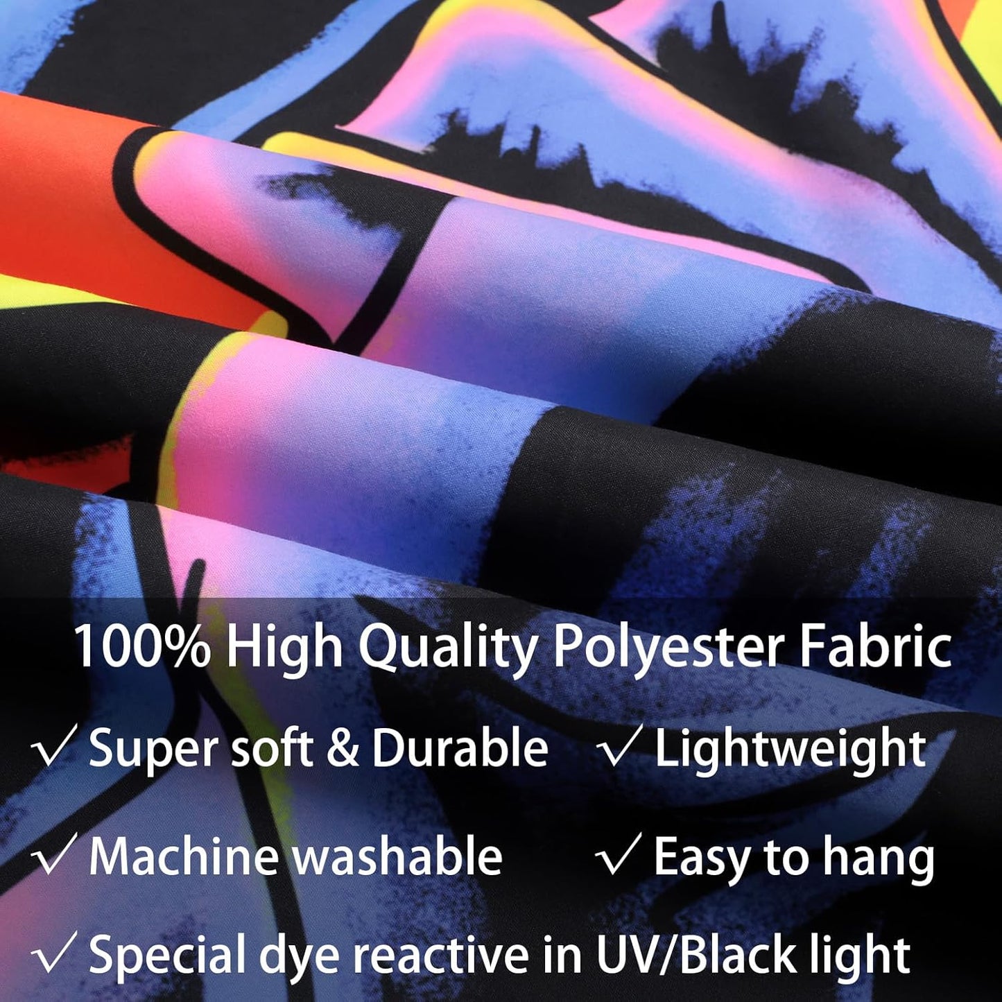 SparkLia Blacklight Horror Skull Tapestry, UV Reactive Neon Scary Face Wall Hanging, Glow in the Dark Spooky Decor for Bedroom, Gaming Room & Party - 30 x 40 inches