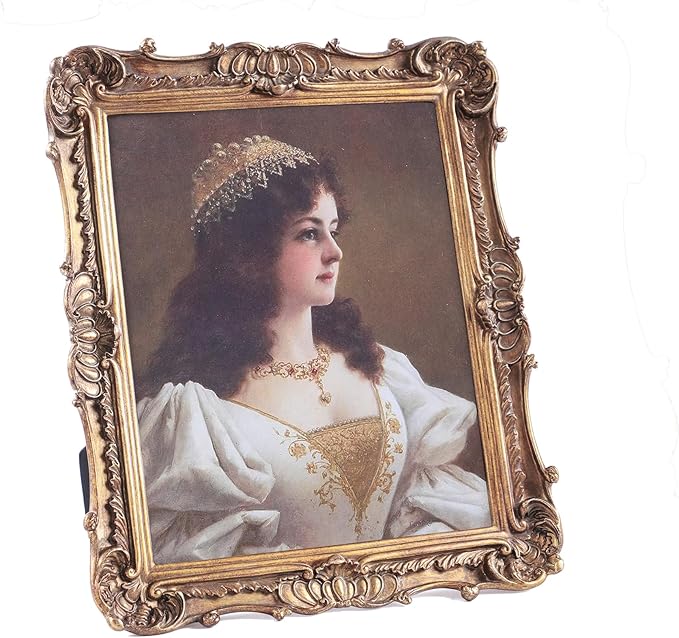 Antique Picture Frames 8x10 Vintage Victorian Ornate Picture Frames with Front Glass Wall Mount and Tabletop Baroque Home Decor Retro Gallery Wall Decor,1 Pack,Bronze