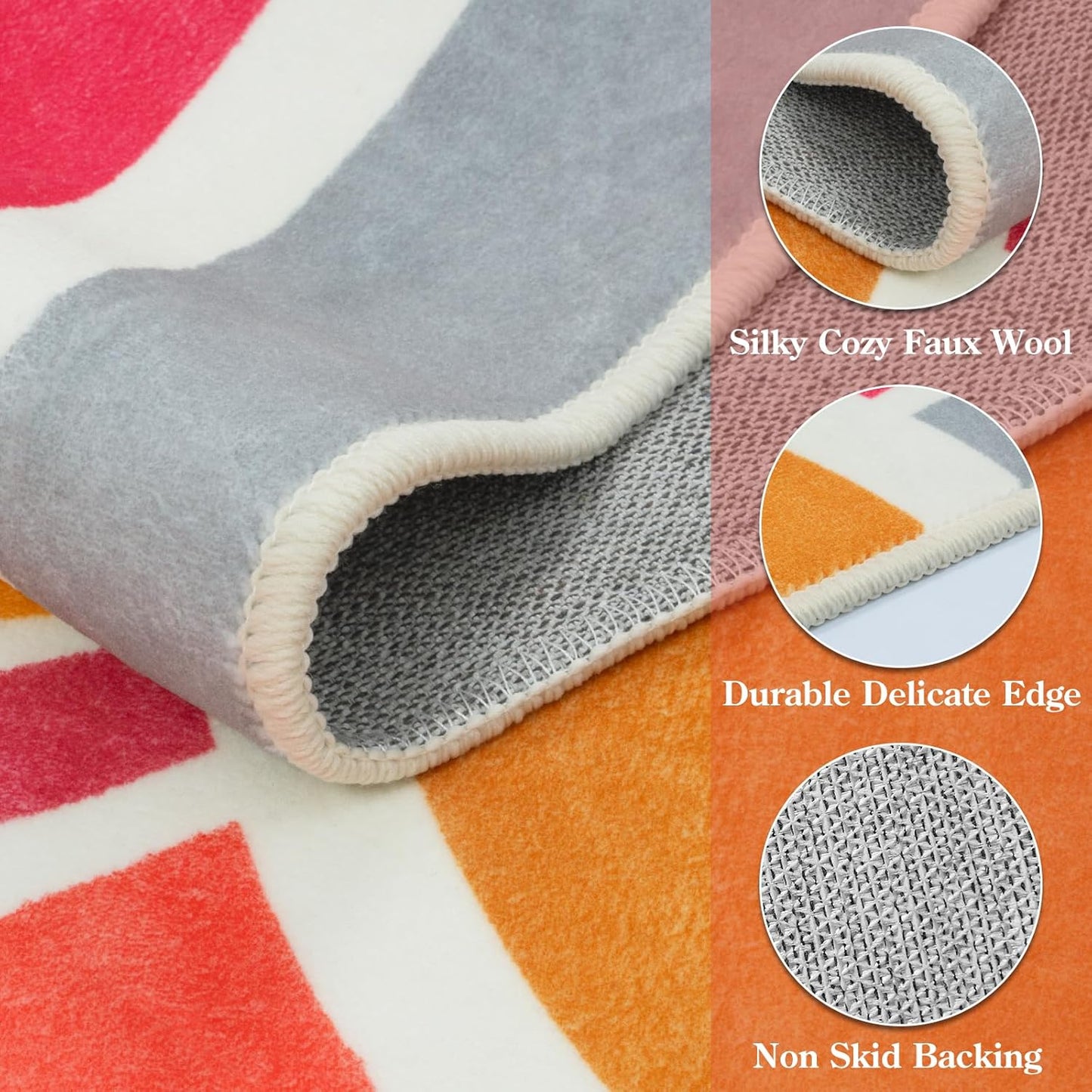 STARUIA Boho Machine Washable 6x9 Area Rugs for Living Room, Soft Non-Slip Large Sun Rainbow Nursery Kids Rug for Bedroom, Colorful Throw Rug Carpet for Classroom Office Dining Room(Color,6'x9')