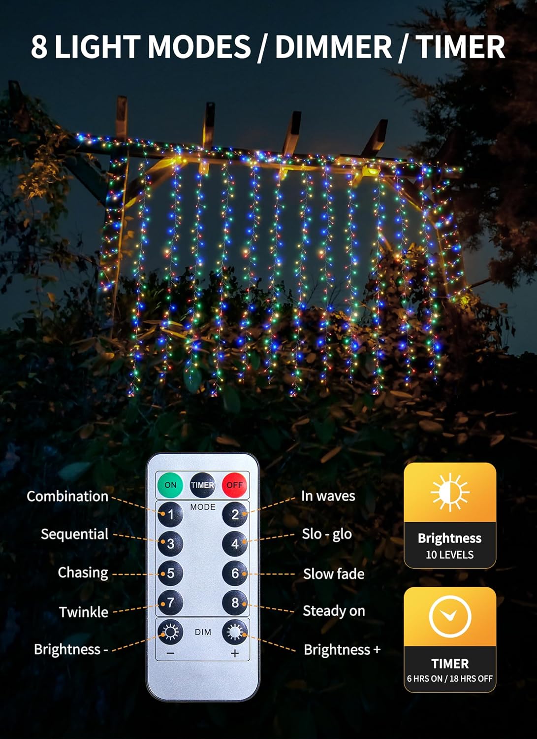 Outdoor Fairy Lights Battery Operated, Twinkle String Lights with Remote, 5 Feet 60 LEDs Firecracker Starry Lights for DIY Wreath Wedding Party Bedroom Mason Jar Holiday Christmas, Multicolor