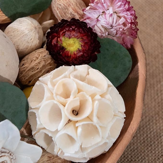 ANDALUCA Maison Box Dried Flowers Fragrance Potpourri Decorative Vase & Bowl Filler Home Décor (Floral Strawflowers)