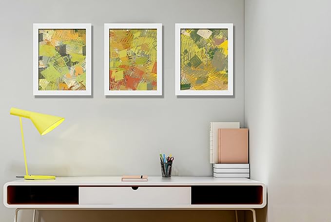 CORE ART 11x14 White Picture Frame Set of 4,Display Pictures 8x10 with Mat or 11 x 14 without Mat,Multi Photo Frames Collage for Wall or Tabletop Display