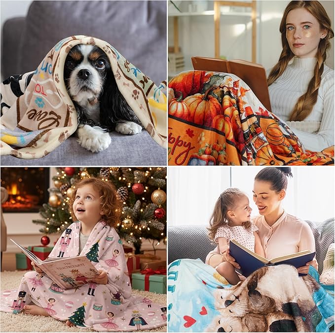 Otter Throw Blanket, Cute Otter Couple Love Design Soft Cozy Flannel Blanket, Valentines Day Anniversary Romantic Gift for Boyfriend Girlfriend Husband Wife (50" x 60")