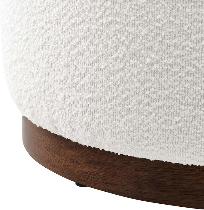 Modway Large 23" Round Boucle Upholstered Upholstered Ottoman