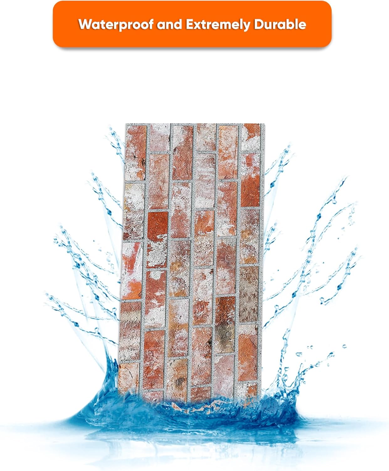 IZODEKOR 3D Wall Panels Brick Effect - Cladding, Stone Look, Styrofoam Facing for Living Room, Kitchen, Bathroom, Balcony, Bedroom, Back of Counter | Stone House (10 x Panels) - Covers 53 sq ft