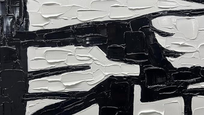 YaSheng Art Contemporary Artwork Large Canvas Art Hand-painted Black and White Wall Art Minimalist Texture Abstract Wall Painting Home Decorations Wall Art For Living Room Ready to hang 30X60inch