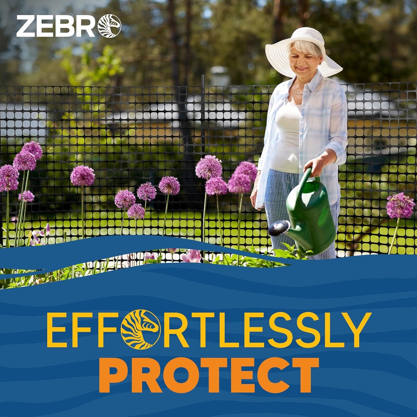 ZEBRO 4' x 50' Black Plastic Garden Fence Roll – Light Duty Mesh Fencing for Temporary Fence, Snow, Garden Netting, Animal Barrier, Agricultural Fencing & Lawn Protection