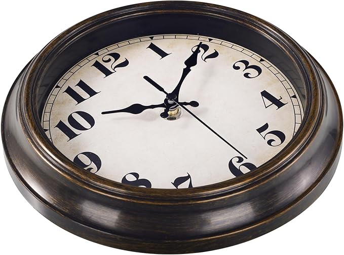 Yoiolclc Vintage Wall Clock 8 Inch Retro Silent Small Wall Clocks Battery Operated for Kitchen Bathroom Bedroom Home Decor (Bronze)