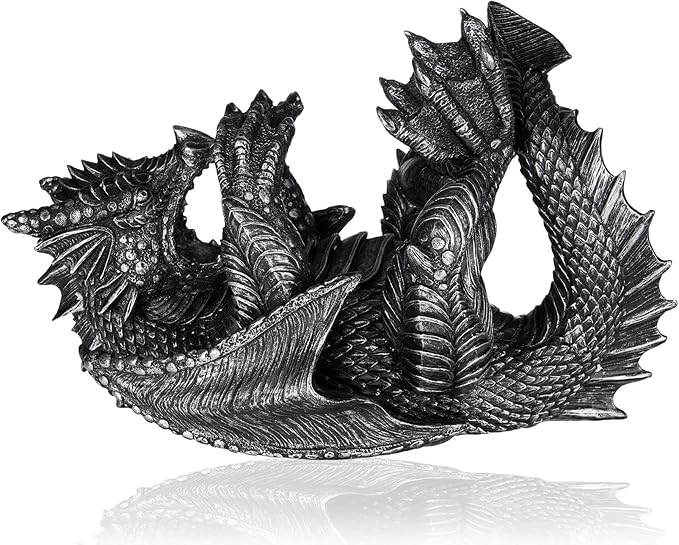 True Polyresin Dragon Wine Bottle Holder Decorative, Single Wine Bottle Holder, Wine Holder Stand, Wine Bar, Wine Decor, Set of 1, Black