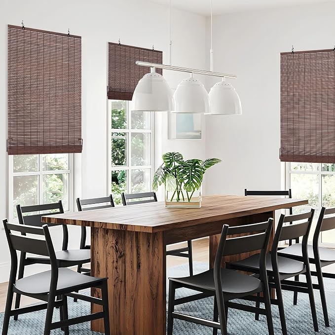 ALIMOO Cordless Bamboo Roller Shades for Interior Windows, Light Filtering Cordless Roman Shades Blinds for Indoor Home Patio Porch 30" W x 72" L