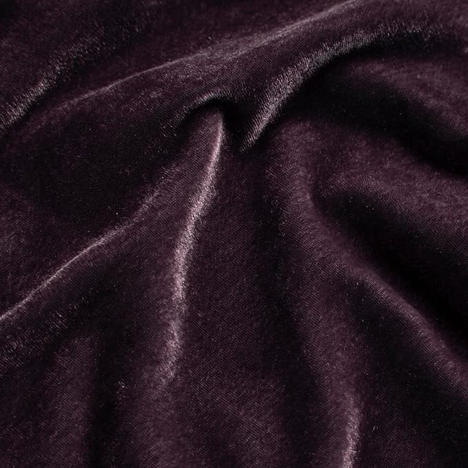 HiEnd Accents Stella Faux Silk Velvet Euro Sham Pillow Cover, 27x27 inch, Dark Violet, Romantic Western Modern Traditional Style Luxury Bedding