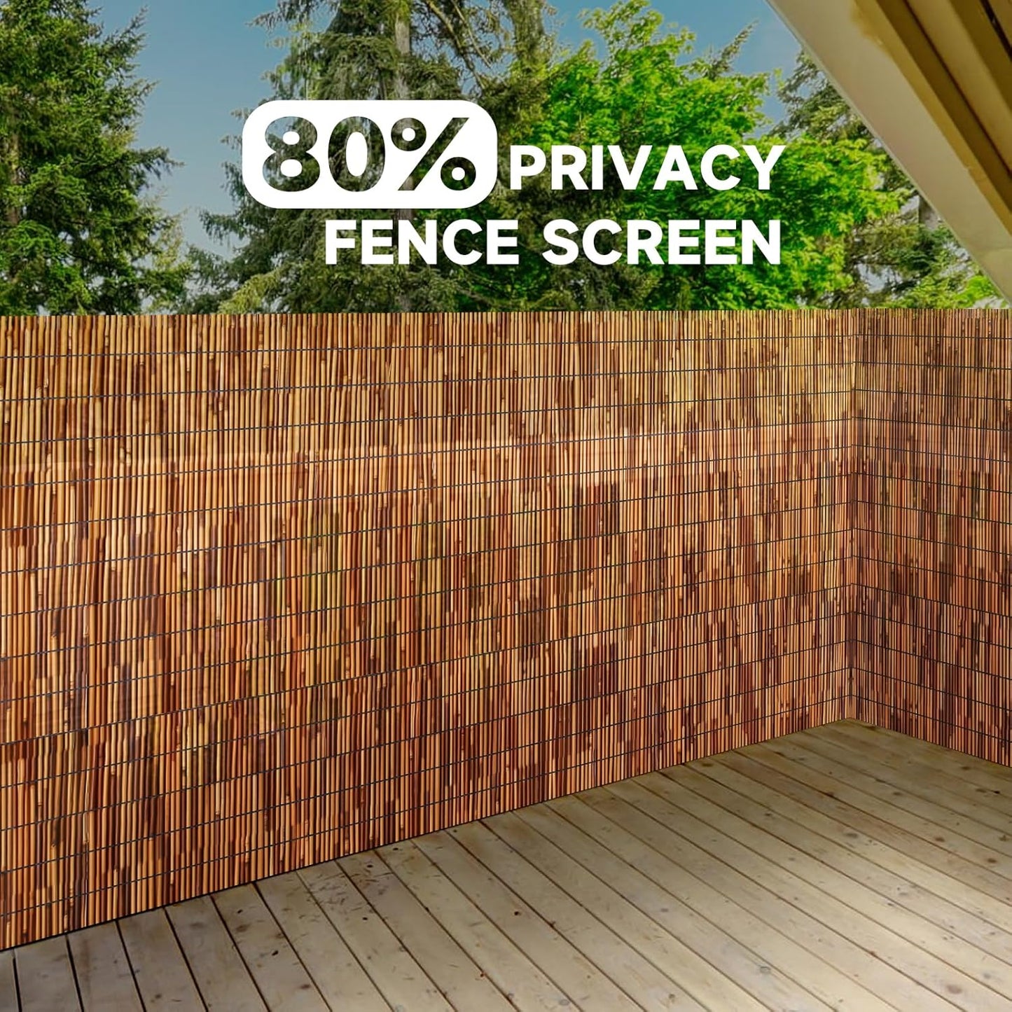 ZNCMRR Natural Bamboo Fencing 6 Feet High Privacy Fence Reed Fencing Rolls Screen Curtains for Balcony Patio Shades Garden Backyard Outdoor (Brown)
