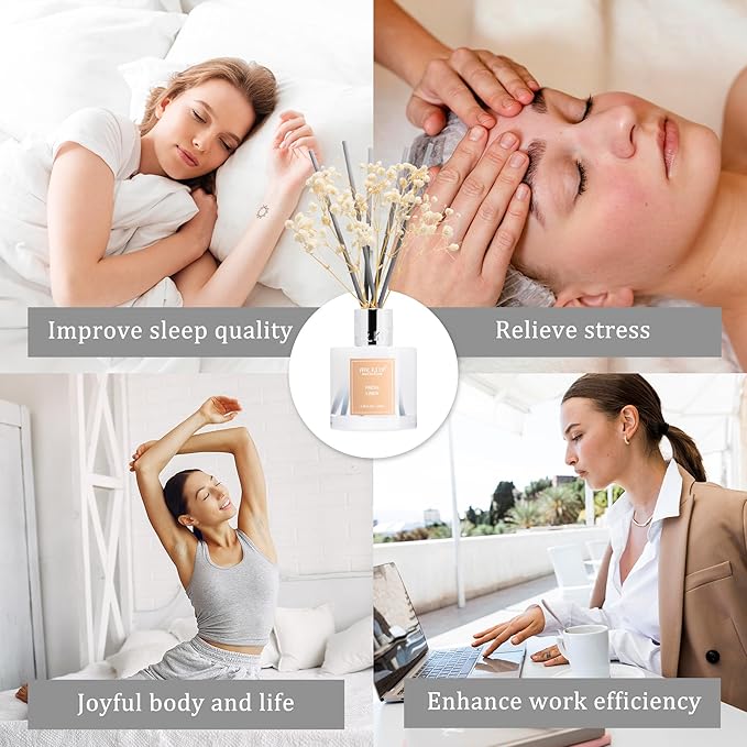 Airkeep Reed Diffuser Set,3.38 fl oz (100 ml) - Cedar Wood Oil Diffusers with 8 Reed Sticks, Home Fragrance Reed Diffuser for Bathroom Shelf Decor