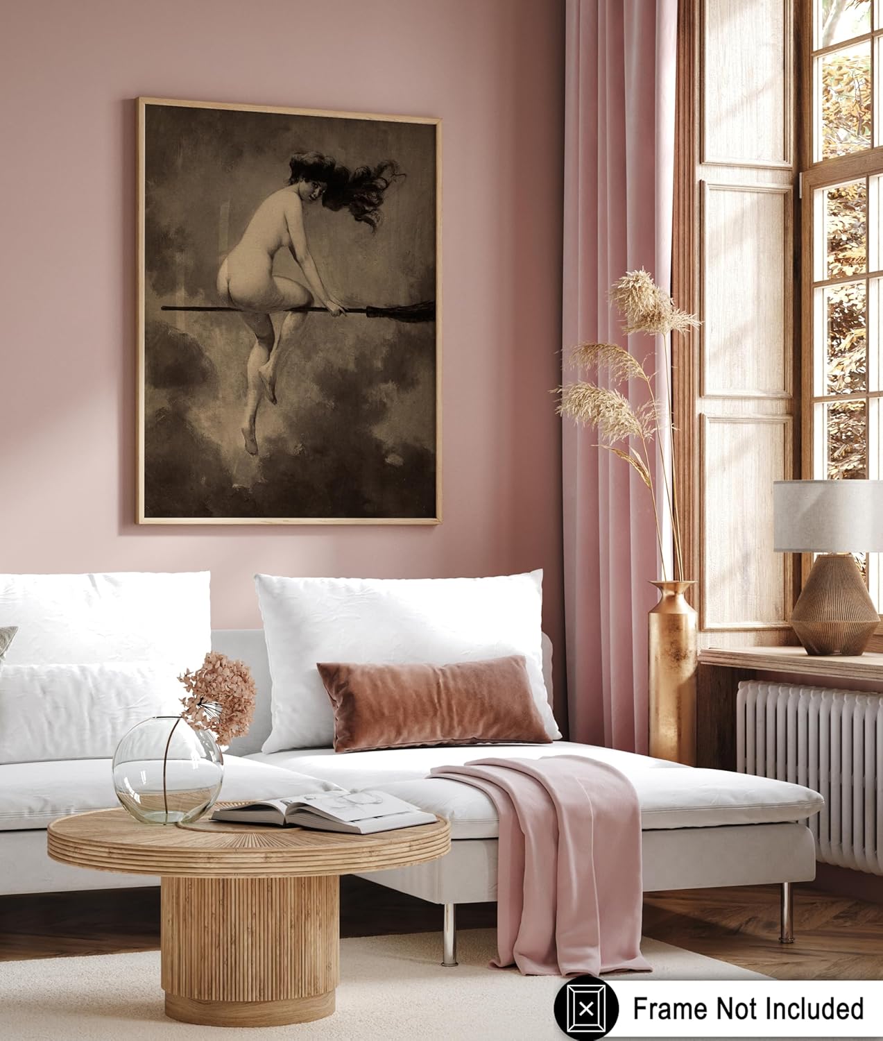 Poster Master Vintage Departure for the Sabbath Poster - Retro Naked Witch Print - Halloween Art - Gift for Men & Women - Gothic Wall Decor for Living Room, Bedroom or Dorm - 11x14 UNFRAMED Wall Art