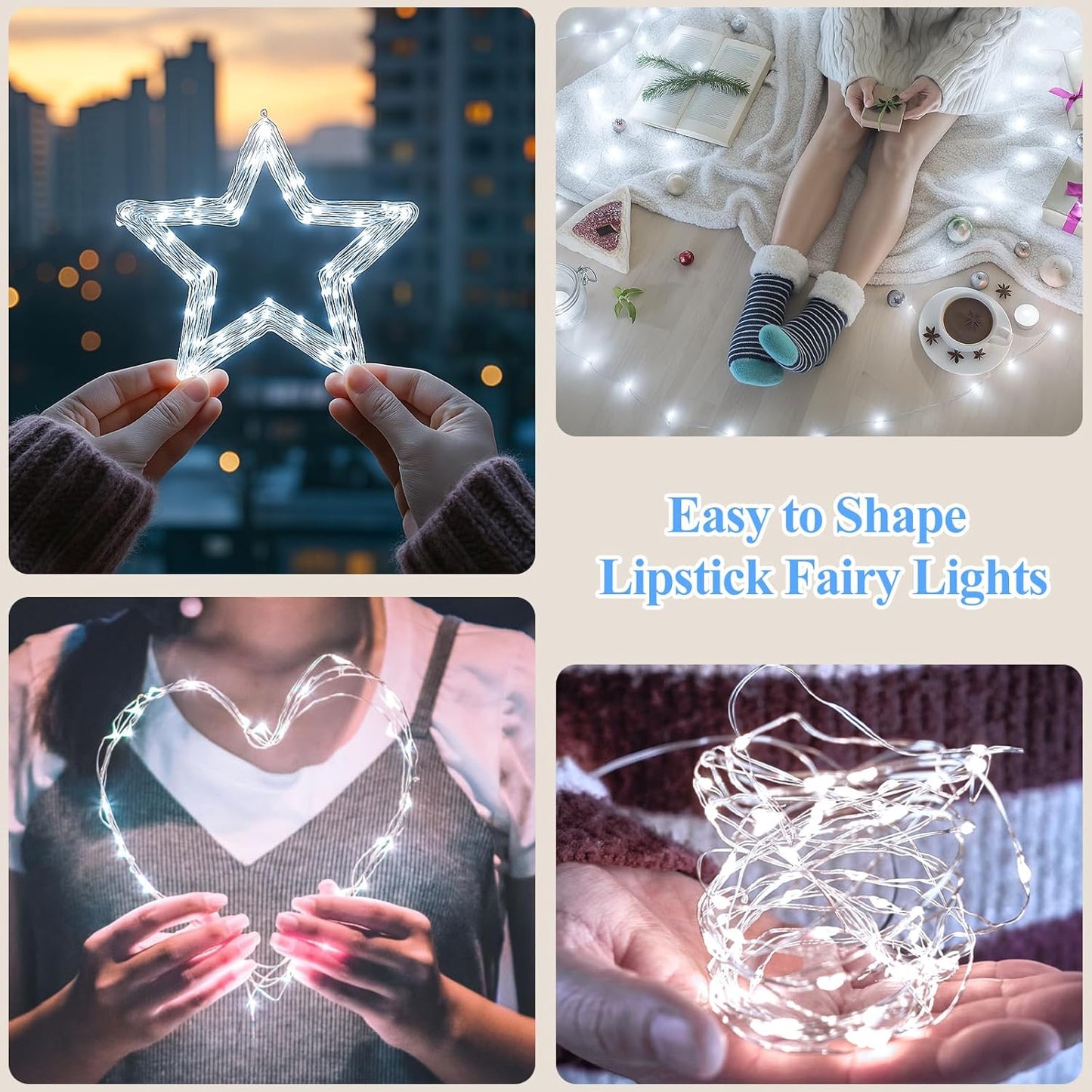 Lakumu Fairy Lights Battery Operated String Lights, Twinkle Lights with Timer, LED Fairy Lights for Bedroom, Christmas Decorations, Wedding, Vine, Centerpiece Table Decor (5M/16FT Cool White)