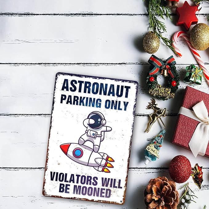 Outer Space Room Wall Decor For Kids Astronaut Decorations For Boys Space Themed Bedroom Decor For Boy Vintage Metal Tin Sign Space Decoration Space Theme Signs Birthday Party Gifts For Girls Bathroom