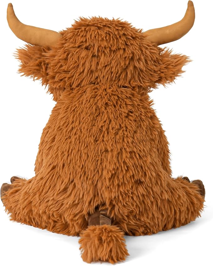 5lbs Highland Cow Weighted Stuffed Animals, 16in Tall Big Highland Cow Plush Toy, Soft Adorable Stuffed Animal for Kids and Adults Highland Cattle Gift Plushie Decor