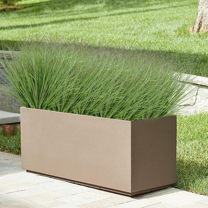 32 Bundles Artificial Plants Onion Grass Outdoor 20 Inch Tall Fake Shrubs Wheat Grass UV Resistant Greenery Stems Faux Bushes Plant for Indoor Outdoor Garden Office Home Decor, Green
