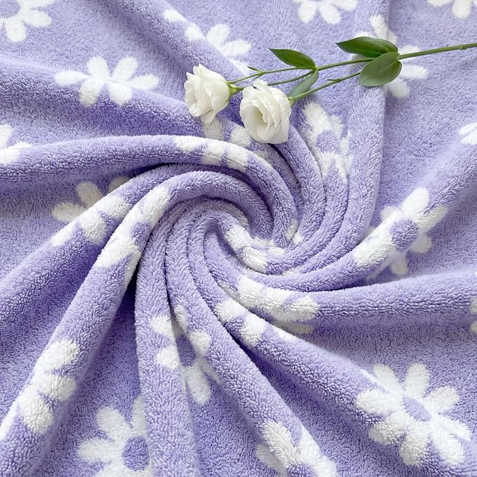 WRENSONGE Soft Throw Blanket for Couch-Cozy Reversible Knitted Blankets | Lightweight Warm Fluffy Decor for Women, Mom, Her & Girls, Sofa, Chair, Bed, 50x70in, Daisy Floral Purple