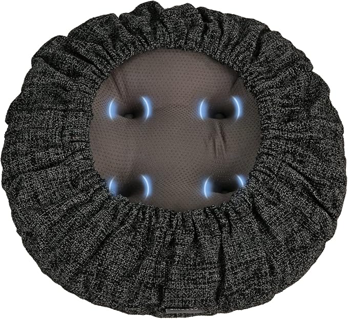 SINOSSO Modern Bar Stool Cushion Dia.12, Fashion Interweaving Design Anti-Skid Silicone Round Stool Seat Cushion Cover Padded (Black, S,1)