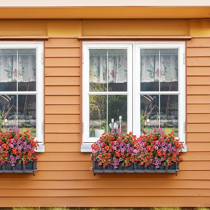 ZFProcess Artificial Flowers Faux Plants Outdoor Fake Flowers Spring Decor,12 Bundles Realistic Plastic Plant Colorful Daisy UV Resistant for Porch Patio Home Yard Garden Window Box Pot Planters