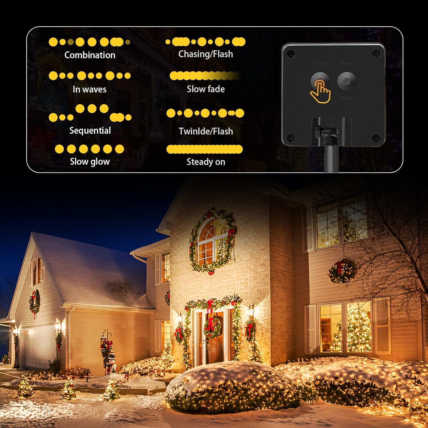 2 Pack Solar String Lights Outdoor, 200 LED Extra-Long 78 FT Solar Lights Outdoor with 8 Lighting Modes, IP65 Waterproof for Garden, Patio, Xmas, Balcony, Wedding, Party (Warm White)