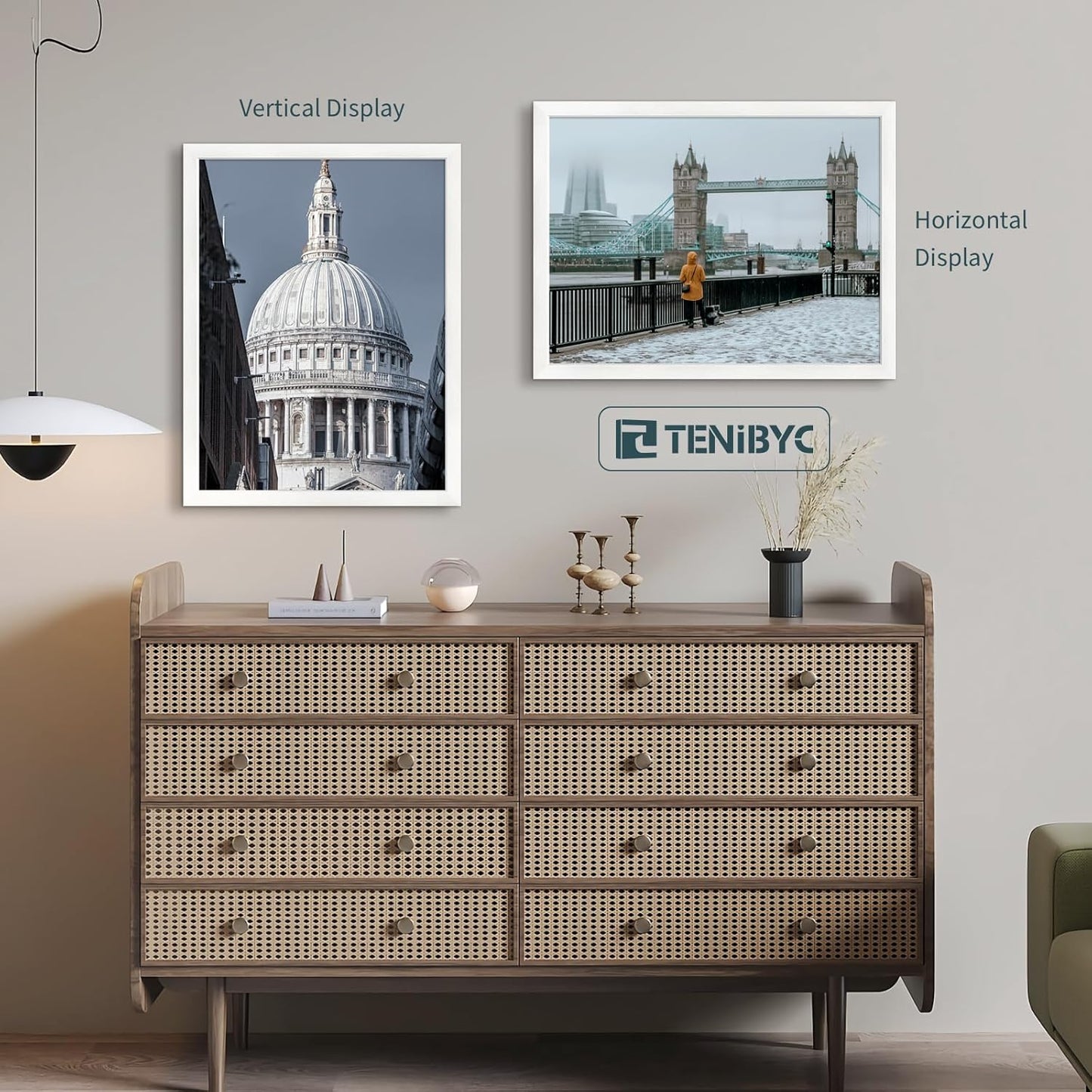 18x24 Poster Frame 3 Pack - White Woodgrain, Solid Wood Gallery Picture Frame - Wall Hanging