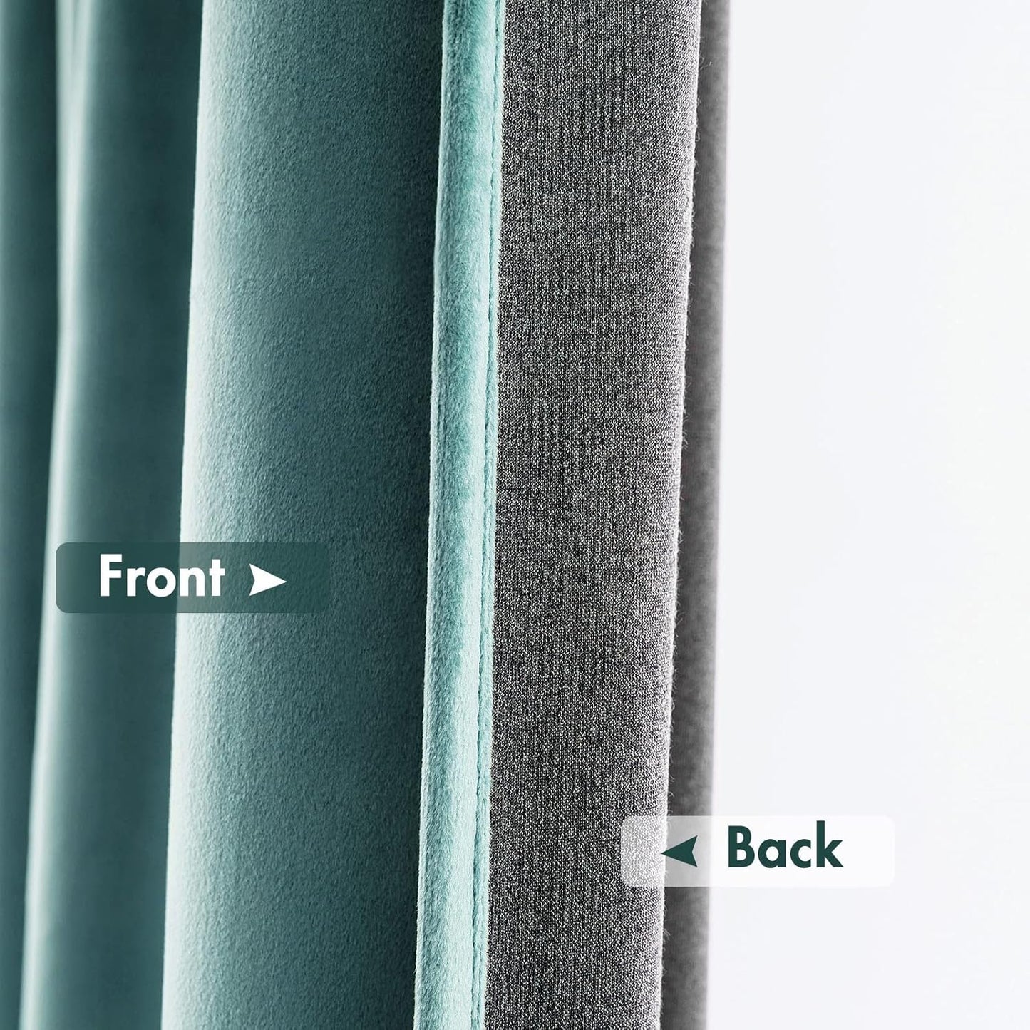 MIULEE Teal Velvet Curtains Thermal Insulated Blackout Curtain Drapes for Bedroom Living Room Darkening 96 Inches Long Curtains Panels Rod Pocket Set of 2