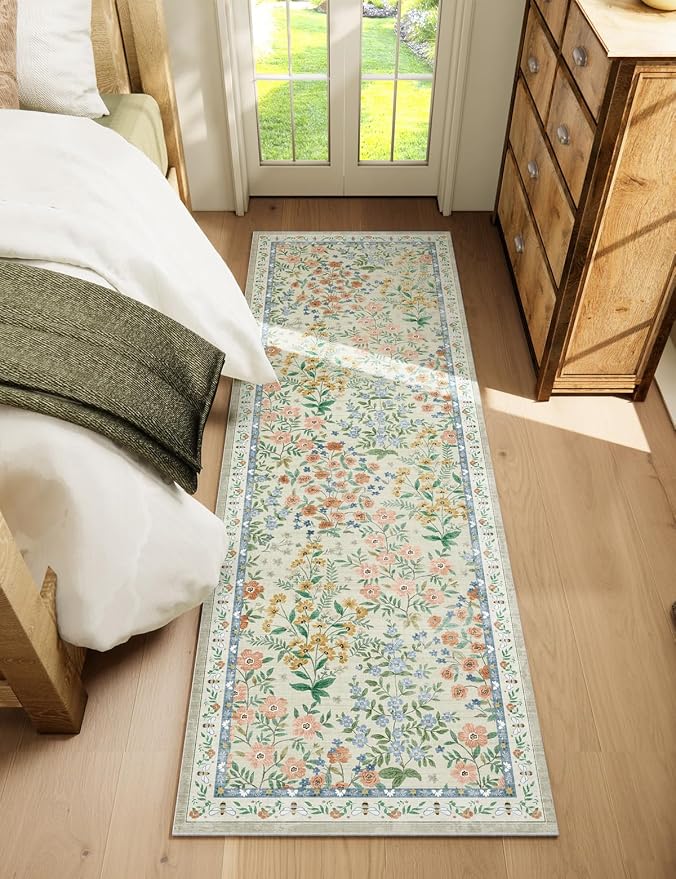 Washable Kitchen Rug Runners for Hallways: 2'x6' Entryway Rug with Non Slip Backing Low Pile Soft Indoor Floor Carpet Runner for Hallways Kitchen Laundry Room Bedroom