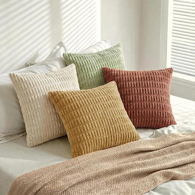 Fancy Homi 4 Packs Decorative Throw Pillow Covers for Living Room Couch Bed, Modern Farmhouse Boho Home Décor Accent Cushion Case, 26" x 26" (Pack of 4), Fall